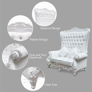 Sofá cama de cuero PU cuadrado de lujo moderno Royalty, tapicería de madera duradera para hoteles, eventos, bodas, silla King Queen - Product Image 6