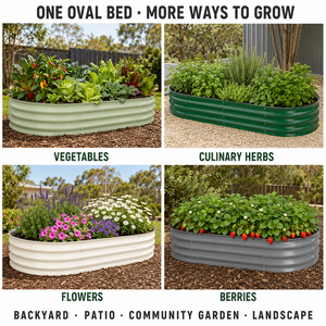 Custom Oval Raised Garden Bed 30cm High 0.6mm Corrugated Galvanised Steel <b>Planter</b> <b>Boxs</b> OEM Wholesale Australia - Product Image 4