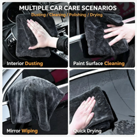 Serviette de voiture en microfibre sur mesure, couleur et taille personnalisées, fabrication directe d'usine, étiquette privée, chiffon de detailing automobile, vente en gros