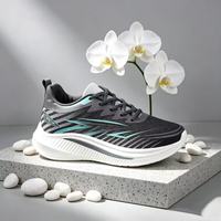 Chaussures de sport tendance à rayures respirantes avec lacets, bout souple, semelle intermédiaire en EVA confortable et semelle extérieure en PVC pour le printemps, l'été et l'automne