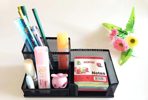 <span class=keywords><strong>Organisateur</strong></span> de <span class=keywords><strong>bureau</strong></span> en maille noire en métal durable Paniers de rangement pour porte-crayons à 3 compartiments Fournitures de <span class=keywords><strong>bureau</strong></span> Caddy Accessoires de <span class=keywords><strong>bureau</strong></span> - Product Image 3