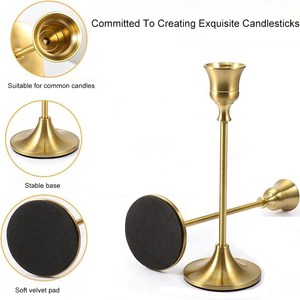 Tùy Chỉnh Retro Kẽm Hợp Kim Brass Stem dores Bạc Stick Nến Trang Trí Vàng Taper Trụ Cột Nến Stick Chủ Cho Nến - Product Image 2