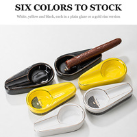 Cendrier en céramique à fente unique, bord doré émaillé, design européen personnalisé, 6 couleurs, vente en gros pour boutiques de tabac, salons et bars