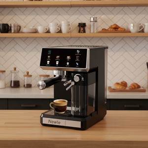 Machine à café expresso Newle automatique, 20 bars de pression, acier inoxydable, 1,8 L, nettoyage automatique, machine à expresso italienne - Product Image 4