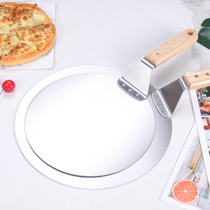 12 pollici 10 pollici grande spatola per <span class=keywords><strong>Pizza</strong></span> strumento di cottura manico in legno in acciaio inossidabile buccia per <span class=keywords><strong>Pizza</strong></span> torta pala per <span class=keywords><strong>Pizza</strong></span> in scatola pala per <span class=keywords><strong>Pizza</strong></span> - Product Image 1