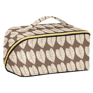 Hawaiian Kalo Design Portable Golden Zipper <b>Toiletry</b> Bag Women Makeup <b>Storage</b> Organizer Waterproof Travel Custom Cosmetic Bag - Product Image 1