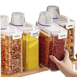 Boîte de stockage de nourriture étanche portable avec couvercle, récipient de stockage scellé anti-insectes et étanche à l'humidité pour céréales, riz, etc.