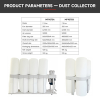Aspirateur mobile vertical à quatre voies de haute qualité 7,5 kW MF9075B pour la menuiserie, collecteur de poussière portable, facile à utiliser