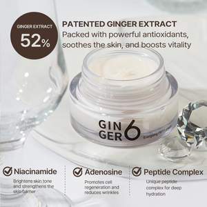 GINGER6 Vegan Energizing Anti-Aging & Anti-Wrinkle Crème et lotion pour le visage avec Ginger Water Niacinamide Peptides - Product Image 2