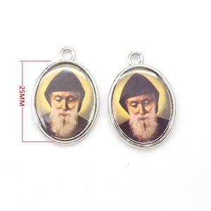 Ciondoli Religiosi Cristiani Placcati Argento per Bambini, <span class=keywords><strong>San</strong></span> Charbel, per Lavoretti Fai-da-Te, Regalo per Battesimo - Product Image 2