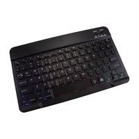SS01 baru 2024 Logo khusus Universal 10 inci Mini tipis hitam nirkabel Keyboard lampu latar menghubungkan Ponsel/Tablet plastik untuk