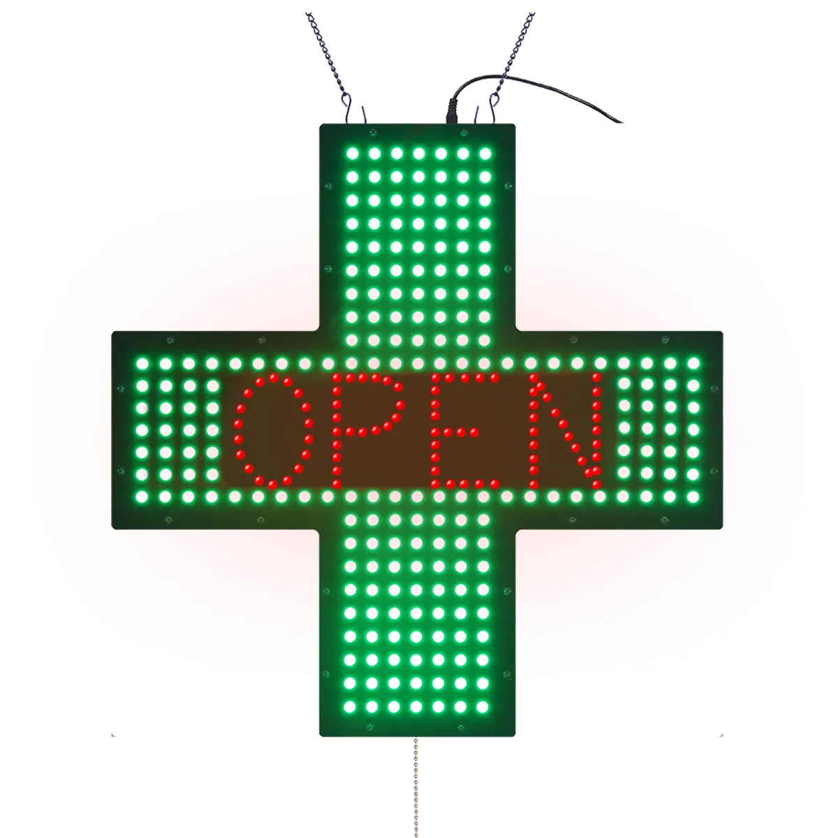 Panneau LED vert d'intérieur en gros pour Farmacy LED Pharmacy Cross Display pour Church Hospital