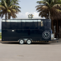 Remorque noire pour fromage et viande avec équipement Food Truck barman
