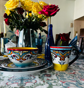 Service de table Euro Ceramics Collection Zanzibar, motif joyeux et porte-bonheur, style bohème durable, pour cuisine, salle à manger, restaurant - Product Image 5