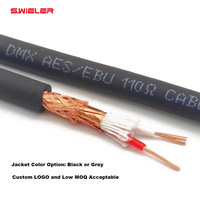 Câble de scène DMX512, 110 ohms d'impédance, blindé, 2 conducteurs en cuivre OFC, pour DJ, LED Par, contrôle de lumière DMX, en rouleau