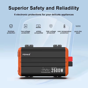 Inversor de Corriente FCHAO de 2500 Vatios y 50Hz con Doble Enchufe, de CC 12V a CA 220V/230V, para Hogar, Viajes y Exteriores, Onda Sinusoidal Pura - Product Image 5