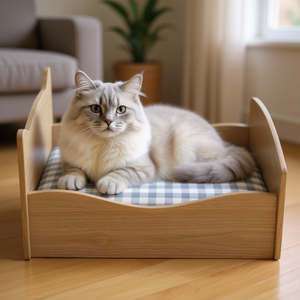 Lit surélevé pour animaux de compagnie 21 x 18 x 20 en bois rectangulaire à carreaux, amovible, pour intérieur, toutes saisons - Product Image 2