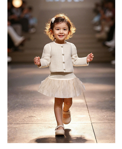 Ensemble veste en tweed et jupe en tulle pour jeunes filles - Product Image 1