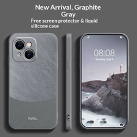 Casing HP Liquid Silicone Anti-Shock Full-Covering Minimalis Unik Trendy Desain Blok Warna Hewan untuk iPhone 14 Pro Max
