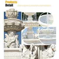 Grande fontaine d'eau en marbre naturel MILY avec statue de cheval, grande fontaine de jardin en pierre pour décoration extérieure