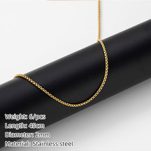 Collar de Cadena Minimalista de Acero Inoxidable PB063, Resistente al Agua y al Deslustre, para Colgantes, Unisex, para Hombres y Mujeres - Product Image 4