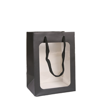 Logo Transparent Rectangulaire Fenêtre Cadeau Sac À La Main Kraft Papier Ruban pour Vêtements Artisanat Bougie Emballage Alimentaire pour