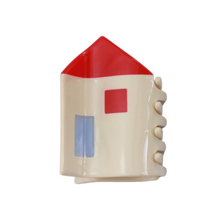 <span class=keywords><strong>Budapest</strong></span> rojo blanco pequeño cuento de hadas casa rayas pelo garra acetato hoja infantil lindo pelo garra Color a juego Clip de agarre - Product Image 5