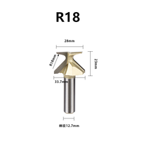 Fraise à bois HSS R18/R30/R50 à queue de 1/2 pouce pour portes et armoires en bois, pour courbes et arcs - Durable 55HRC, 10-12 hélices, OEM