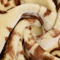 Tissu en polyester tricoté warp à boucles coupées et pelées à motif léopard pour lits pour animaux, arbres à chat, chaussures, jouets et vêtements