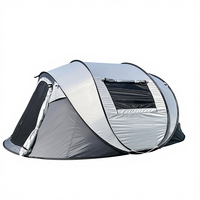 Tente de camping familiale instantanée gonflable quatre saisons à double couche hexagonale/diamant avec piquets de sol - Imperméable toutes saisons et protection solaire