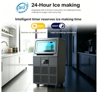 Machine à glaçons en cubes commerciale 45 kg/24 h 110/220 V portable avec compresseur et pompe à eau pour restaurant bar