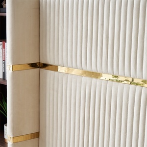 <span class=keywords><strong>Sommier</strong></span> en tissu velours moderne avec <span class=keywords><strong>lattes</strong></span> en bois, taille Queen ou King, rembourrage doux, lit plateforme pour hôtel, avec rangement - Product Image 3