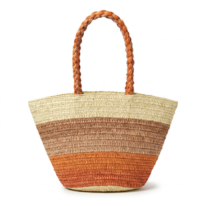 Bolso de Mano Bohemio de Rafia Impermeable a la Moda, con Dos Asas, Abierto por Arriba, para Viajes de Verano, Compras, Bolso de Hombro para Mujer - Product Image 1