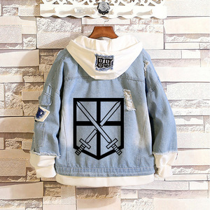 Chaqueta <span class=keywords><strong>de</strong></span> Mezclilla Unisex <span class=keywords><strong>de</strong></span> Poliéster <span class=keywords><strong>de</strong></span> Demon Slayer, Chaqueta <span class=keywords><strong>de</strong></span> Cosplay del Regimiento Scout, Sudadera con Capucha <span class=keywords><strong>de</strong></span> Eren Jaeger, Chaqueta Trucker para Hombre - Product Image 3