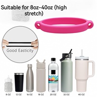 Accessoires pour gobelets en gros : Cordon de transport en silicone, support anneau de suspension en silicone pour bouteille d'eau, compatible avec les poignées de gobelets