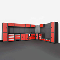 Armoire à outils combinée avec poste de travail, en acier robuste, pour garage, avec roulettes verrouillables, dimensions personnalisables OEM
