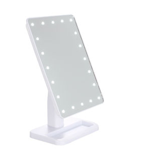 Espejo de maquillaje LED 20 Luz de tocador altavoz Bluetooth aumento encimera pantalla táctil cosmético 10X lupa pequeño espejo belleza - Product Image 1