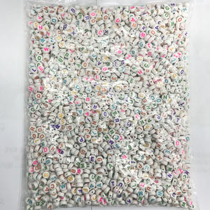 500 g/sac Plat Rond <span class=keywords><strong>Alphabet</strong></span>/Lettre Perles Intercalaires En Acrylique Multicolore Taille 7mm pour les Bijoux De Mode En Gros - Product Image 4