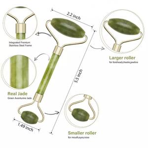 New slimming anti-puffiness face roller natural jade massager lifting tool - Product Image 4