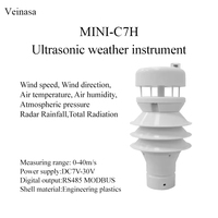 Mini-c7h Station météo compacte économique, capteur de vitesse et direction du vent, température de l'air, humidité relative, pression atmosphérique, capteur de rayonnement global, ABS
