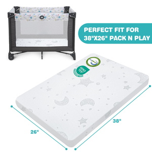 38 "x 26" <span class=keywords><strong>Pack</strong></span> e giocare materassi da letto traspirante copertura Jacquard Gel Memory Foam culla materasso bambino per <span class=keywords><strong>Pack</strong></span> <span class=keywords><strong>n</strong></span> <span class=keywords><strong>Play</strong></span> box - Product Image 2