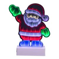 Vente en gros directe d'usine, enseigne au néon personnalisée de 8 pouces avec miroir infini 3D Père Noël, décoration murale de Noël, lumière au néon LED