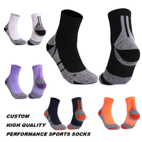 Chaussettes OEM personnalisées de haute qualité, chaussettes de sport professionnelles, chaussettes absorbantes Cololmax, chaussettes de sport rembourrées en tissu éponge pour la course à pied et la salle de sport