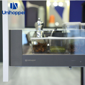 Unihopper H80mm Kitchen Cabinet Concealed Runners Soft Close Double Wall <strong>Drawer</strong> <strong>Slide</strong> Slim <strong>Drawer</strong> Box Glass with LED - Product Image 6