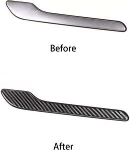 Oferta Especial: Adhesivos Decorativos de Fibra de Carbono para Manijas de Puerta, Repuestos para Tesla Model 3, Accesorios Interiores para Auto - Product Image 3