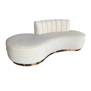 Tessuto moderno divano in velluto a forma di luna oro SteelHalf Moon soggiorno per il tempo libero divano divano per l'ufficio e la hall dell'hotel soggiorno - Product Image 4