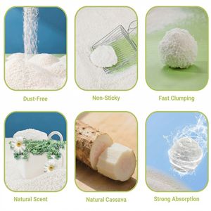 Litière <span class=keywords><strong>pour</strong></span> chat biodégradable à base <span class=keywords><strong>de</strong></span> manioc, faible teneur en poussière, agglomération rapide, super absorbante, fraîcheur longue durée, litière sûre <span class=keywords><strong>pour</strong></span> tous les chats - Product Image 3