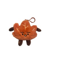 Pendentif porte-clés en peluche feuille d'érable rouge personnalisé, jouet en coton PP doux de 11-30 cm, cadeau unisexe transfrontalier