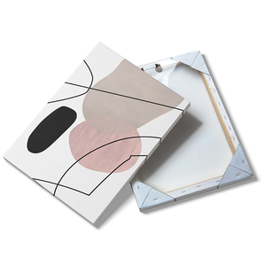 Bán buôn nghệ thuật trừu tượng vải sơn hình học màu khối dòng kỹ thuật số in KHÁCH SẠN CĂN HỘ trang trí tác phẩm nghệ thuật - Product Image 2