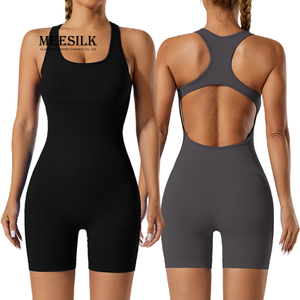 Sutyen inşa tulumlar Yoga seti spor takımları kadınlar için seksi üst dikişsiz tayt şort egzersiz kıyafetleri spor giyim - Product Image 1